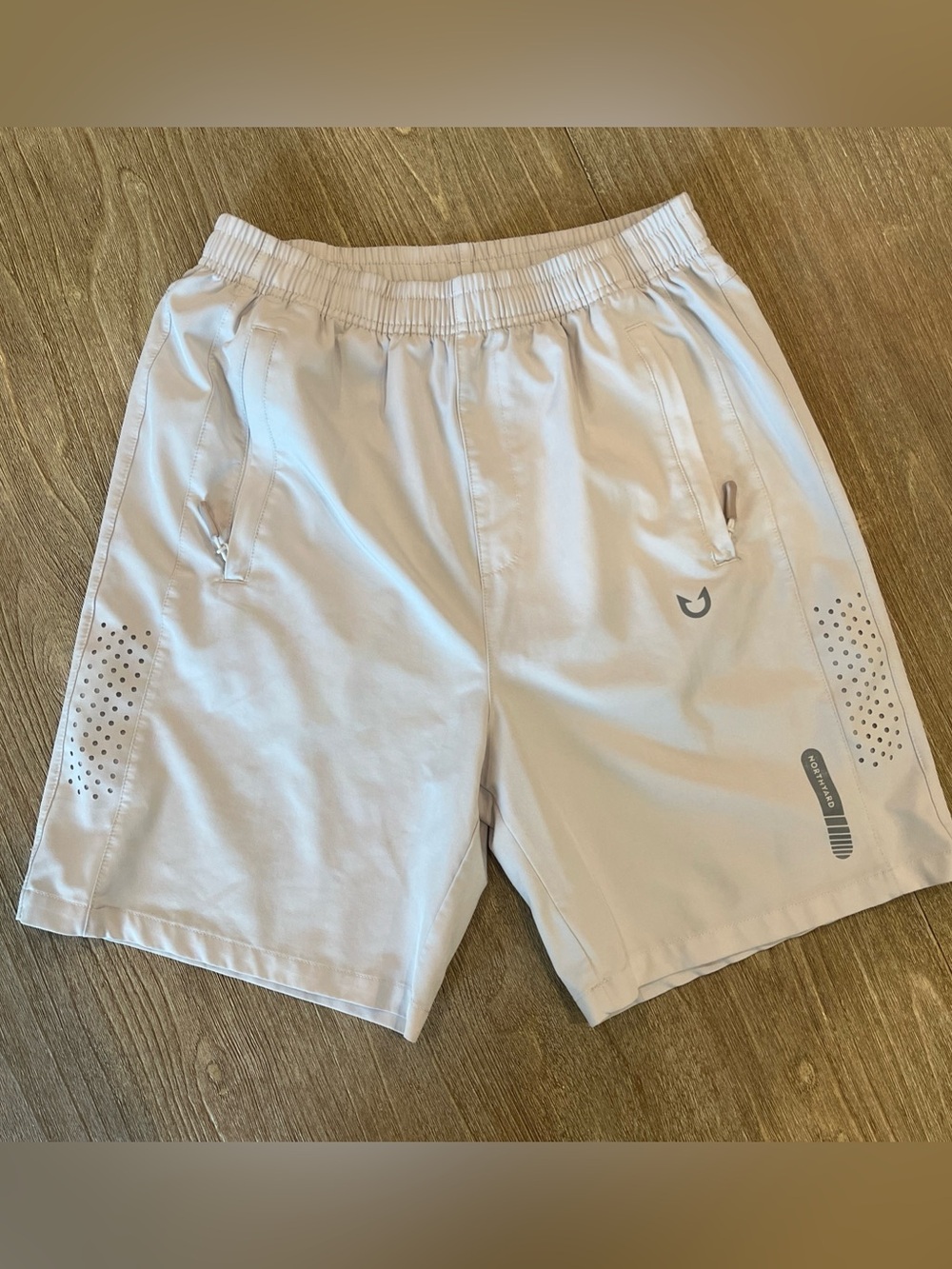 Northyard Men's Small Athletic Shorts White Zip Pockets Active Wear Running